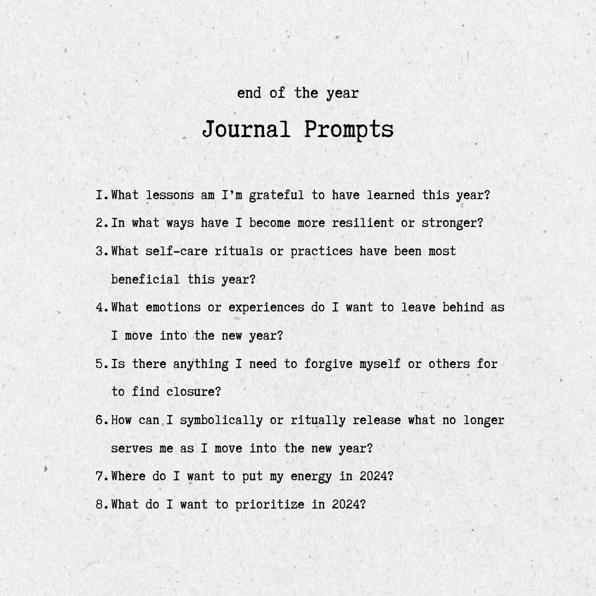 End of the year journal prompts for reflection and forward thinking